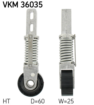 Belt Tensioner, V-ribbed belt - VKM 36035 SKF